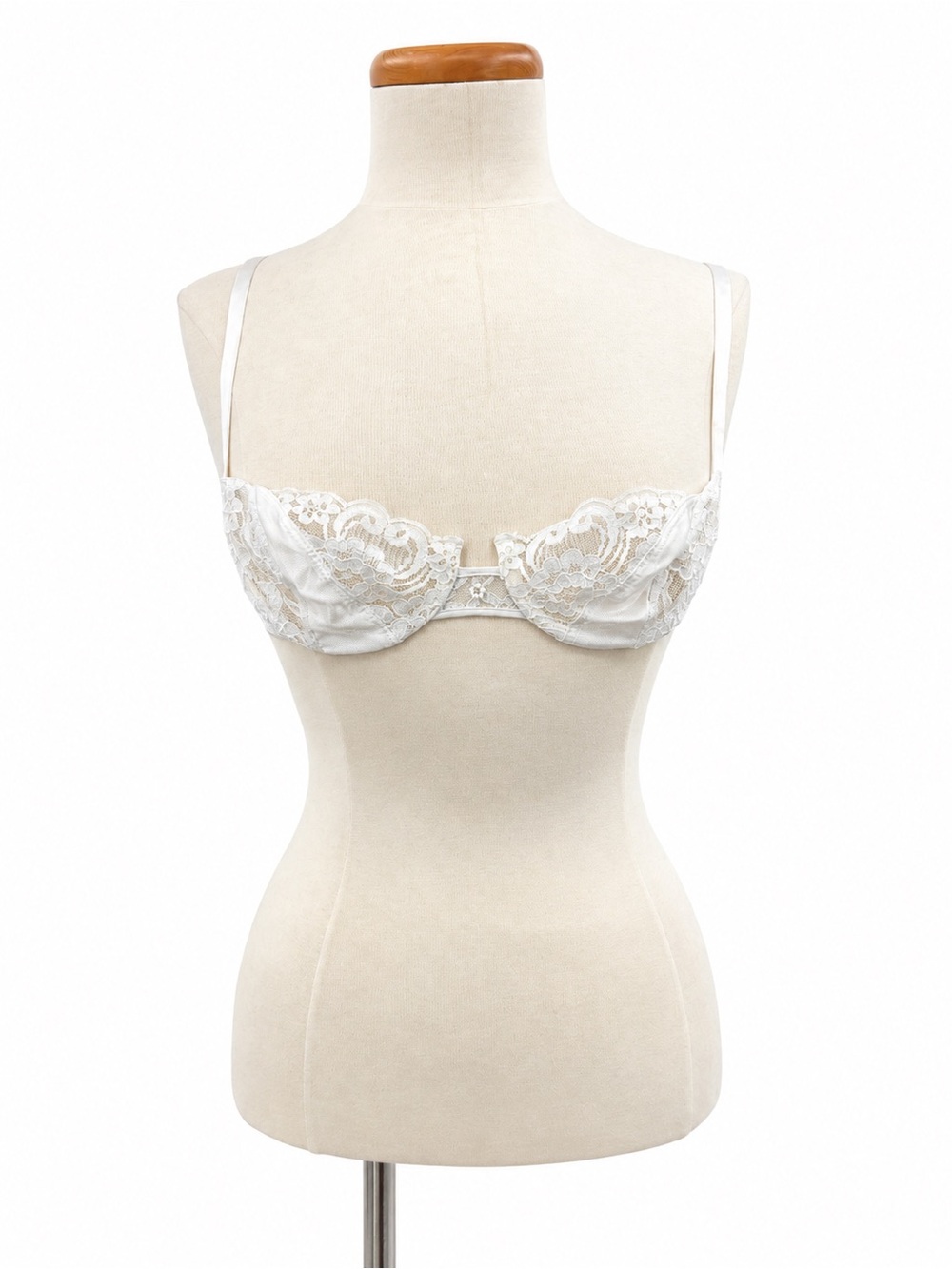 Christian Dior Bra Vintage 34B White Lace 0932 Paris New York made in USA